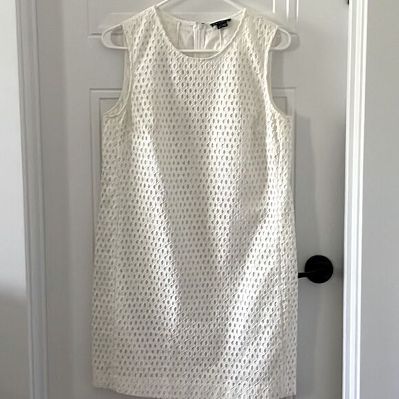 Theory White Adraya Eyelit Shift Dress - Picture 1 of 5